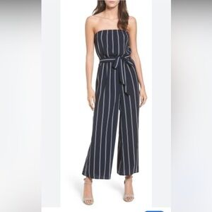 Soprano Strapless Jumpsuit, Navy/White, Size Large, EUC